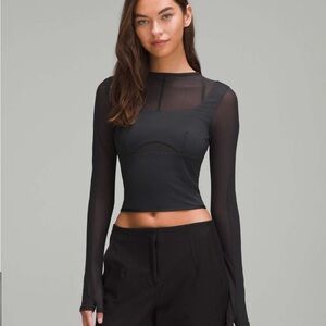Lululemon mesh mixed long sleeve